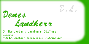 denes landherr business card